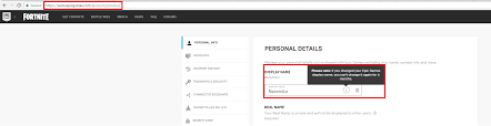 Your account id is listed at the top of the personal details page. Psa You Can Change Your Fortnite Display Name Once Every 6 Months For Free Fortnitebr