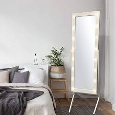 Full length standing mirror with lights. Ehomeproducts White Finish Led Lights Wooden Cheval Bedroom Floor Mirror Stand Hollywood Style Makeup Long Mirror With Lights Bedroom Flooring Standing Mirror