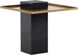 Verona Black Marble And Gold End Table Marble End Tables Mid Century Modern Side Table End Tables