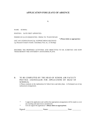 Learn more about what happens when someone takes a leave of absence. Application For Leave Of Absence A