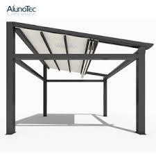 Electric Gazebo Waterproof Awning Pergola With Louvered Roof Aluminum Fabric Gazebo Outdoor Pergola P In 2020 Aluminum Gazebo Waterproof Awnings Modern Gazebo