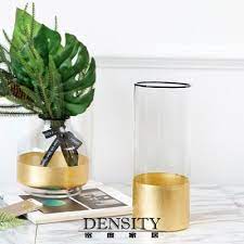 densty密度 北欧ins黑口金边玻璃花瓶 家居鲜花假花水培桌面花瓶 nutribullet blender blender nutribullet