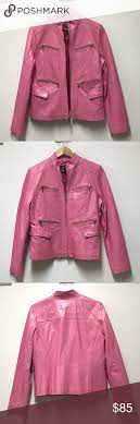 Vintage Pink Leather Jacket Sz L Euc Leather Jacket Pink Leather Pink Leather Jacket