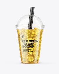 Download Iced Green Tea Cup Mockup In Cup Bowl Mockups On Yellow Images Object Mockups PSD Mockup Templates