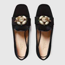 Gucci Velvet Ballet Flat With Bee Detail 3 Black Ballet Shoes Black Velvet Shoes Velvet Shoes