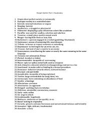 Hunger Games Part 1 Vocabulary 1 Utopia