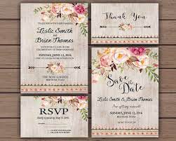Floral Wedding Invitation Printable Boho Chic Wedding Invitation Suite Bohemian W Wedding Invitation Trends Spring Wedding Invitations Chic Wedding Invitations