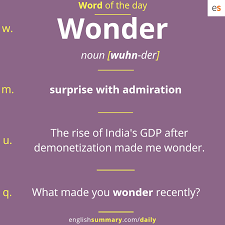Wonder Meaning In English Pronunciation And Ue English Words English Phrases Learn English