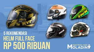 Jadi, helm ini cocok untuk anda yang baru belajar naik motor atau yang. 5 Rekomendasi Helm Full Face Terbaik Rp 500 Ribuan