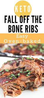 Fall Off The Bone Keto Ribs Savory Easy To Make So Delicious The Forkin Point Recipe Baked Bbq Ribs Pork Rib Recipes Recipe For Pork Loin Ribs