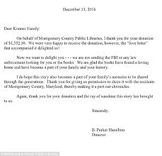 Example donation thank you letter #1: Book Lover Pays 1550 In Late Fees After Finding Two Overdue Library Books From The 70s Daily Mail Online