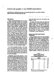 It's difficult to overestimate the impact of indoor air quality (iaq). Pdf Indoor Air Quality The Niosh Experience Id Ng451t84w Tufts Digital Library