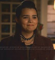 WornOnTV: Rory's burgundy snake print jacket