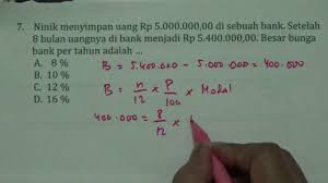 Demikian penjelasan mengenai barisan dan deret aritmatika yang meliputi pengertian, rumus, contoh, soal dan pembahasannya. Soal Aritmatika Sosial Bunga Bank Smp Kelas 7 Youtube