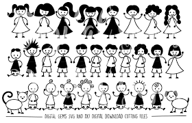 Stick People Svg Dxf Eps Png Files 19917 Svgs Design Bundles Stick Figures Svg Free Files Svg