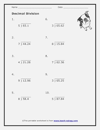 6th Grade Decimal Division Worksheets Dividing Decimals Decimal Division Decimals