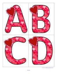 This Is A Set Of Large Upper Case Letters With A Valentine S Day Theme 4 Letters To Valentines Day Bulletin Board Letters Flashcards Valentines Day Activities