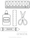 Classroom Supply School Supplies Clipart Black And White