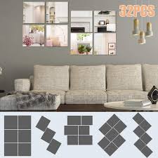 Product titlewalplus tile spanish & moroccan peel and stick wall. Tsv 32 Pieces Flexible Mirror Sheets Non Glass Mirror Self Adhesive Tiles Mirror Wall Stickers For Home Decoration 6 X 6 Inches Walmart Com Walmart Com