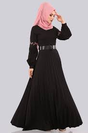 Modaselvim Elbise Balon Kol Piliseli Elbise Pl847 Siyah Fashion Style Goth