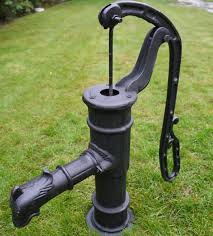 A suction pump, or pitcher pump, is the type we envision on an old homestead. Http I Ebayimg Com T Ornate Black Cast Iron Vintage Style Hand Water Pump Garden Feature C2691 00 S Mte5nfgxmdgw Hand Water Pump Old Water Pumps Water Pumps