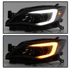 08 14 Subaru Impreza Wrx Halogen Type Led Drl Projector Headlights Black Smoked Projector Headlights Subaru Impreza Subaru