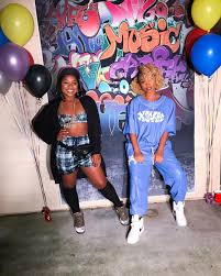 Clothes Black 90s Theme Party Reginae Carter And Zonnique 90sparty 90s Theme Party Outfit 90s Theme Party Party Outfits For Women