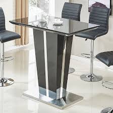 Check out our pub table sets and find the ideal piece to complement your. Memphis Glass Bar Table In High Gloss Black And Chrome Base Glass Bar Table Glass Bar Bar Table