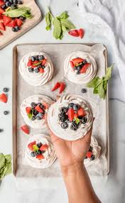 Petite Pavlovas And Playdates Rosalynn Daniels Recipe Food Pavlova Baked Dessert Recipes