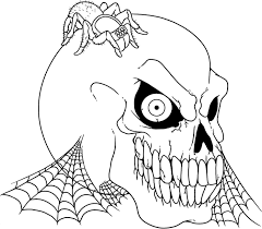 A large spider in the spiderweb. Scary Cartoon Coloring Page Coloring Home