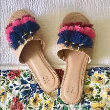 A New Day Shoes Ayana Raffia Tassle Slide Sandals A New Day Poshmark