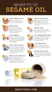 35 Benefits Of Sesame Oil For Skin Hair And Health Health Coconut Health Benefits Oils For Skin