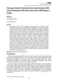 Maybe you would like to learn more about one of these? Pdf Penerapan Metode Presentasi Dalam Topik Deskripsi Nkri Untuk Pembelajaran Pkn Bagi Siswa Kelas Ix Smp Negeri 3 Palopo