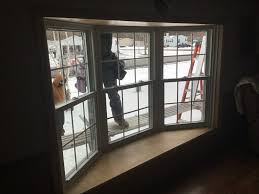 Outside mounted drapery panels add drama and can even make your bay windows appear larger than they are. Featured Project Bay Window With Double Hungs New York Sash