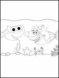 One shark has already been painted. Coloring Pages Baby Shark 1