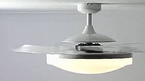 White color changing integrated led indoor/outdoor matte black ceiling fan with light kit and remote control add a touch of modern elegance to your living add a touch of modern elegance to your living spaces with the 54 in. This Ceiling Fan Has Retractable Blades When Not In Use