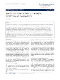 Pdf Bipolar Disorders In Dsm 5 Strengths Problems And Perspectives