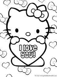 This adorable little white rabbit is just as cute with all of her animal friends. Hello Kitty Valentines Coloring Pages Hello Kitty Coloring Hello Kitty Colouring Pages Kitty Coloring