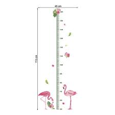 us 3 16 24 off flamingo height measure stickers kids growth chart decal self adhesive home decor mural vinyl cartoon baby stadiometers stickers in