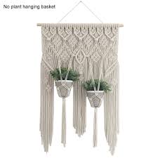 Diy boho basket wall decor. Aihome Bohemian Hand Woven Tapestry Hanging Basket Wall Hanging Plant Basket Decoration Diy Net Bag For Hotel Living Room Bedroom Gardening Walmart Canada