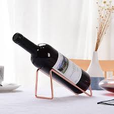 Simple Golden Silvery Tabletop Wine Bottle Holder Metal Red Wine Rack Shelf For Wedding Banquet Restaurant Home Bar