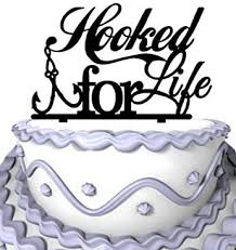 Amazon Com Meijiafei Script Hooked For Life Fishing Silhouette Wedding Cake Topper Kitchen Dining Bass fish silhouette cake topper cake toppers cake decoration cake decorating silhouette cake topper sugar boo bassfs1 sugar boo sugarboo. meijiafei script hooked for life fishing silhouette wedding cake topper