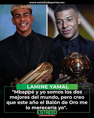 Estadio Deportes | LAMINE QUIERE EL BALÓN DE ORO 🤯🏆 Lamine Yamal dejó claro que, por lo hecho durante la temporada, considera que merece ser él quien se... | Instagram