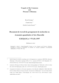 Congés annuels payés section 1 : Pdf Tragedy Of The Commons And Prisonner S Dilemma