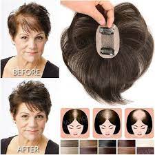 Free Part Toupee Clip In 130 Thick Real Human Hair Silk Topper Hairpiece Top Us Ebay Hair Pieces Human Hair Clip Ins Extensions For Thin Hair