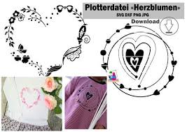 Heart Plotter File Plotter Plotter Template Instant Download Svg Png Jpg Dxf Floral Clipart Vector Graphic Mother S Day Gift Plotting Mother Day Gifts Png Svg