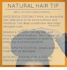 Yes, deep conditioning is really necessary for curly hair; Natural Hair Tip Best Diy Deep Conditioners Avocado Coconut Milk For Dry Britt Le Hair Add Olive Oil For Extra Softness And Moisture This Deep Conditioner Also Helps Black Girlstips Elongate