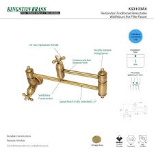 Make sure to go to kingston's website and check the parts diagram. Kingston Brass Restoration Single Hole Wall Mount Pot Filler Kitchen F Directsinks