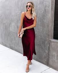 Jodie Satin Slip Maxi Dress Burgundy Satin Slip Dresses Maxi Dress