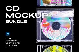 The provided psd is based on smart objects. Cd Case Mockup Template Bundle Disc Creative Photoshop Templates Creative Market